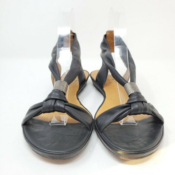 Raquel By Coclico Napa Black Strappy Ankle Strap Open Toe Sandals 37.5 - Picture 5 of 12